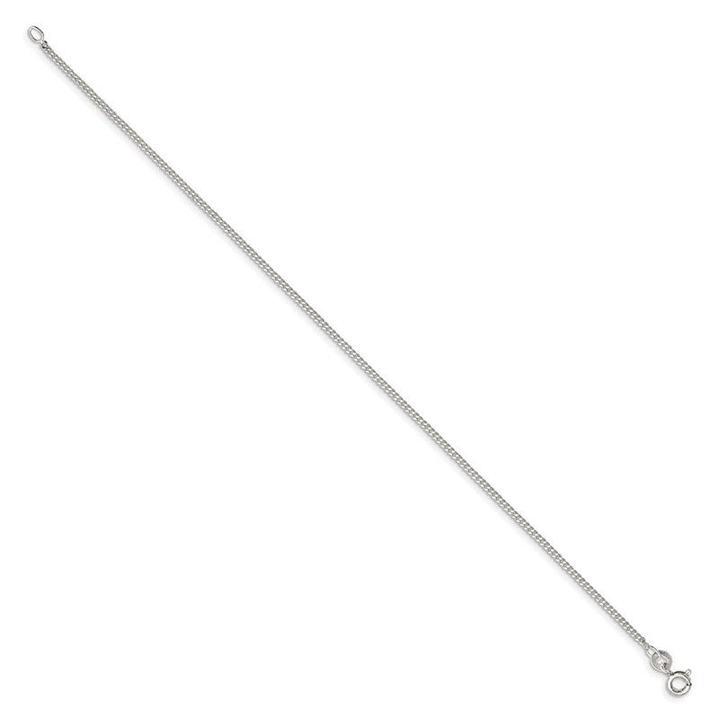 10 Inch Sterling Silver 1.5mm Curb Chain Anklet