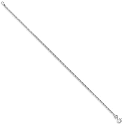 Sterling Silver Rhodium-Plated 1.5mm Curb Chain Anklet