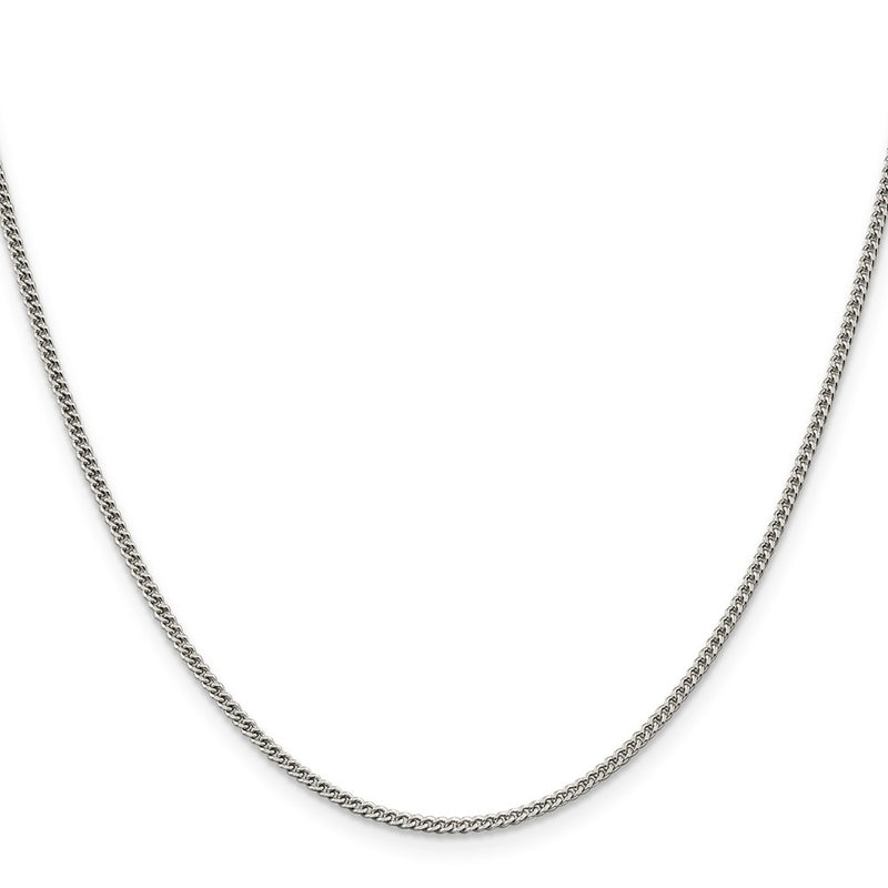 28 Inch Sterling Silver 1.75mm Curb Chain Necklace