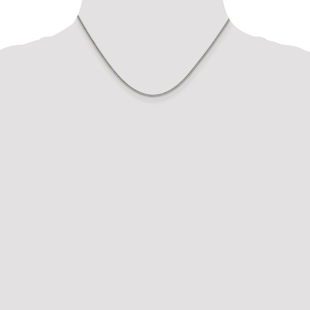 16 Inch Sterling Silver 1.75mm Curb Chain Necklace