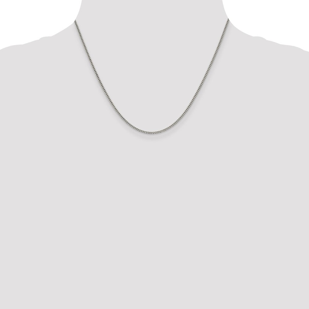 18 Inch Sterling Silver 1.75mm Curb Chain Necklace