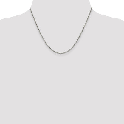 18 Inch Sterling Silver 1.75mm Curb Chain Necklace