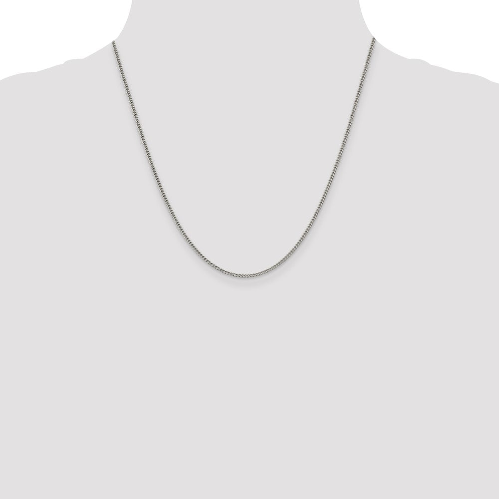 20 Inch Sterling Silver 1.75mm Curb Chain Necklace