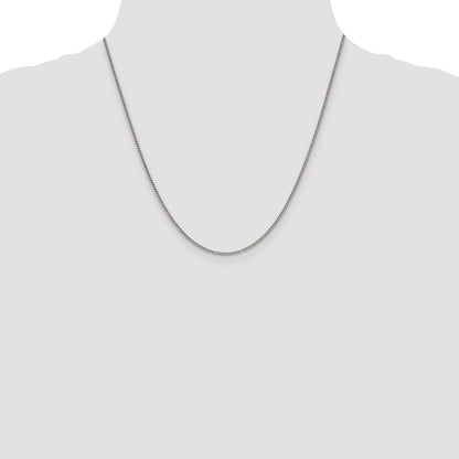 20 Inch Sterling Silver 1.75mm Curb Chain Necklace