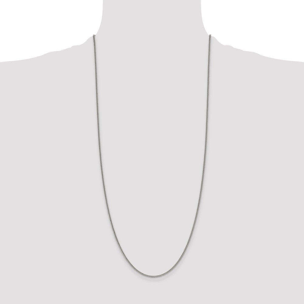 30 Inch Sterling Silver 1.75mm Curb Chain Necklace