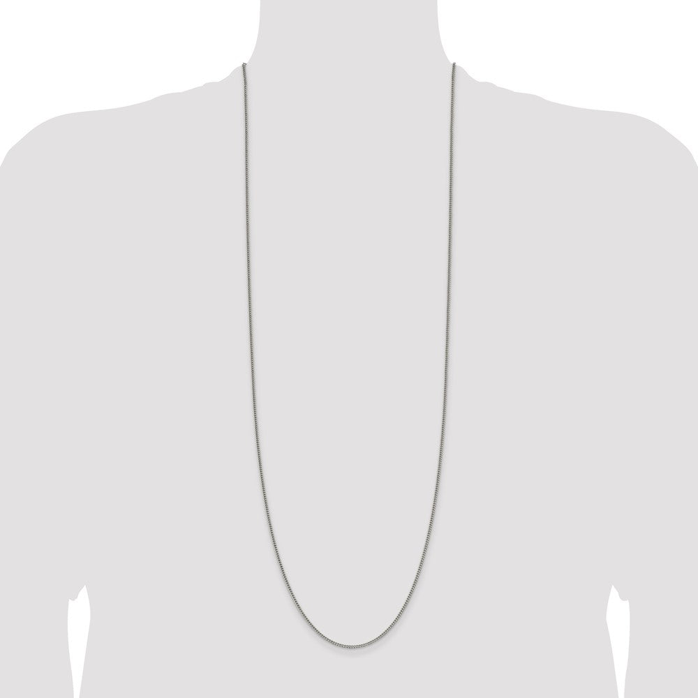 36 Inch Sterling Silver 1.75mm Curb Chain Necklace