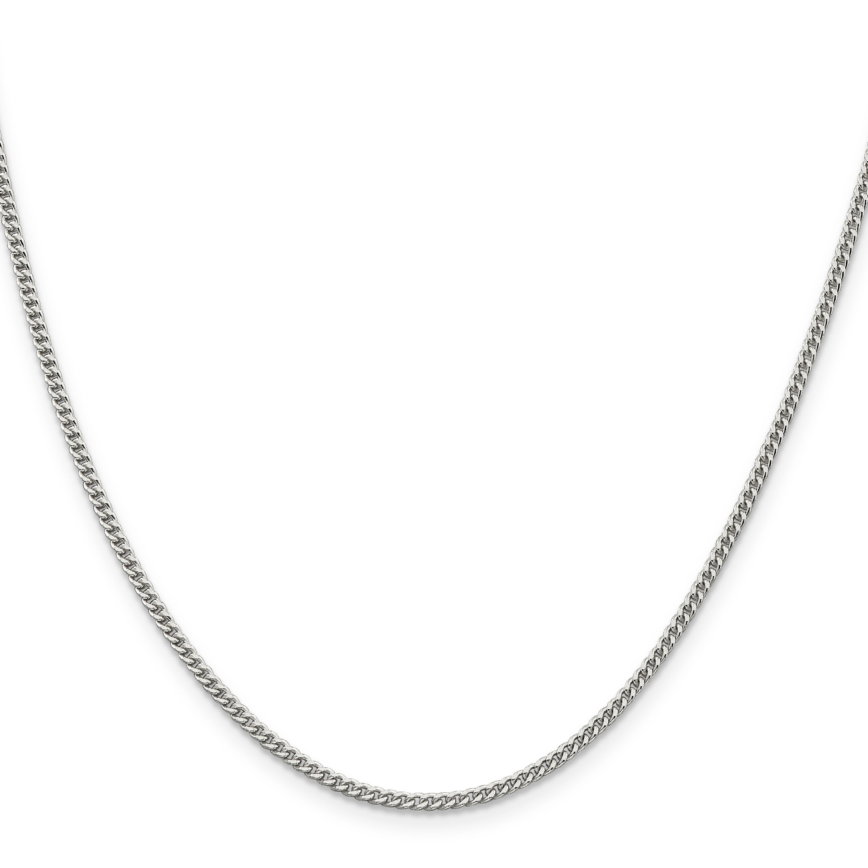 14 Inch Sterling Silver 2mm Curb Chain