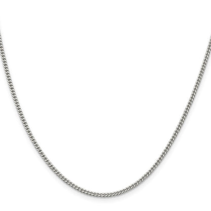 36 Inch Sterling Silver 2mm Curb Chain Necklace