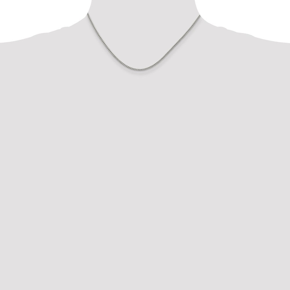 16 Inch Sterling Silver 2mm Curb Chain Necklace