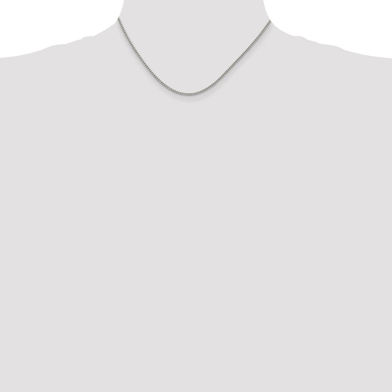 16 Inch Sterling Silver 2mm Curb Chain Necklace