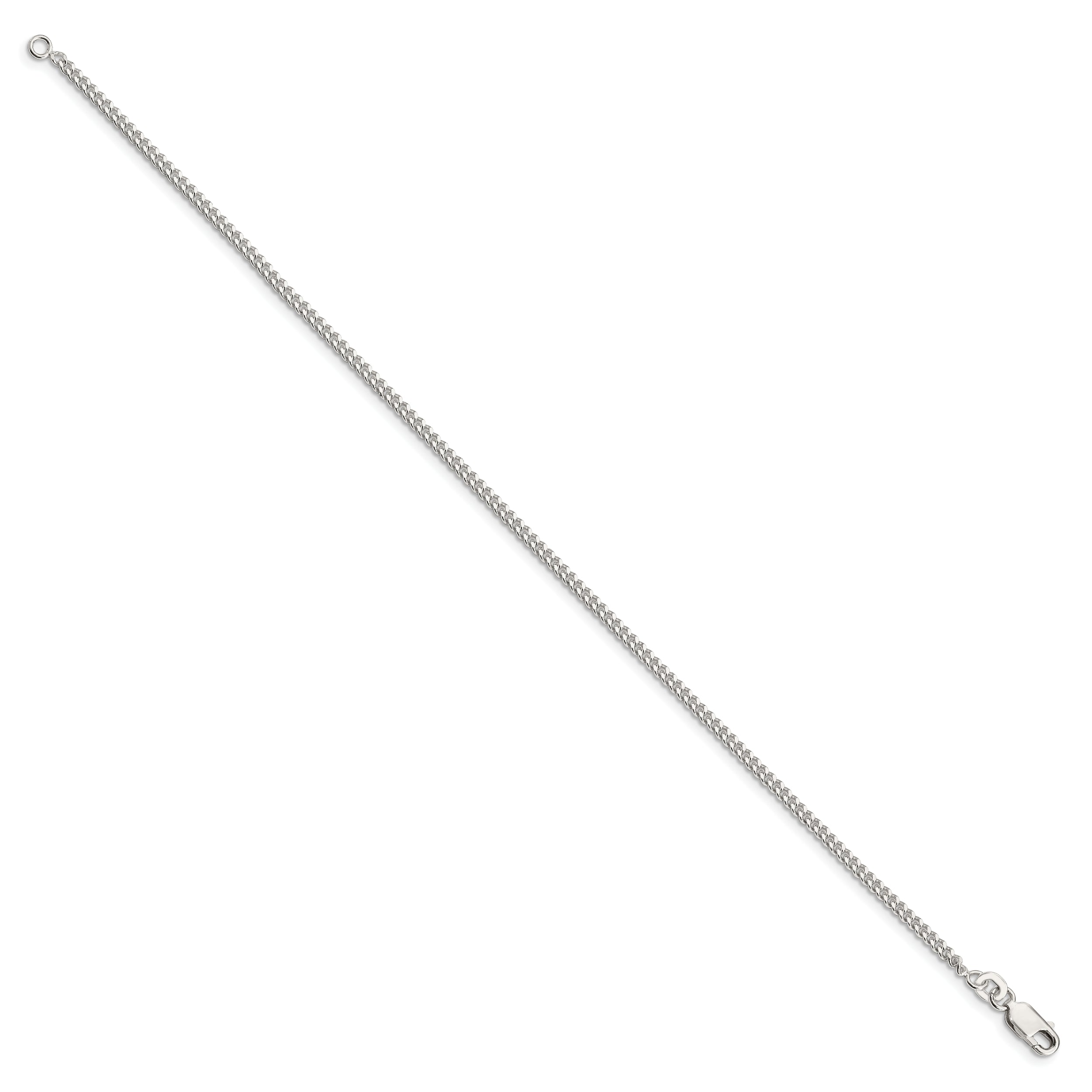 7 Inch Sterling Silver 2mm Curb Chain