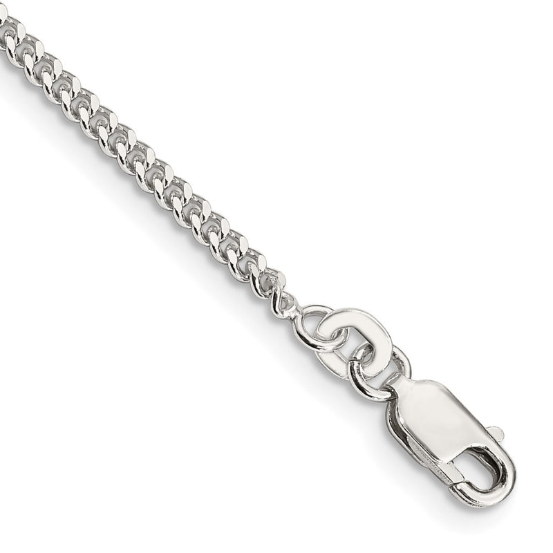 9 Inch Sterling Silver 2mm Curb Chain Anklet