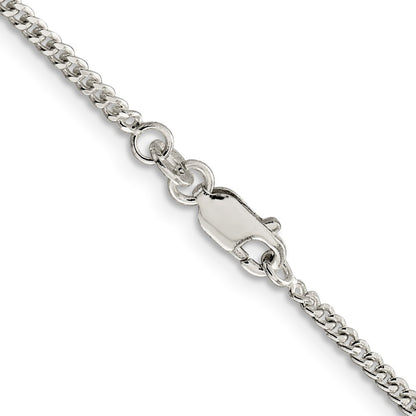 18 Inch Sterling Silver Rhodium-Plated 2mm Curb Chain Necklace