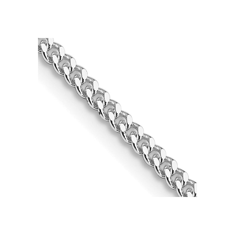 24 Inch Sterling Silver Rhodium-Plated 2mm Curb Chain Necklace