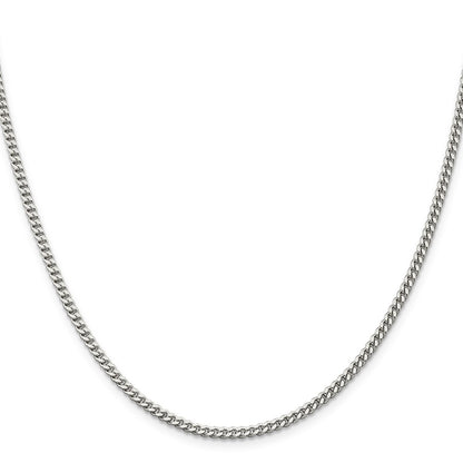 22 Inch Sterling Silver 3mm Curb Chain Necklace