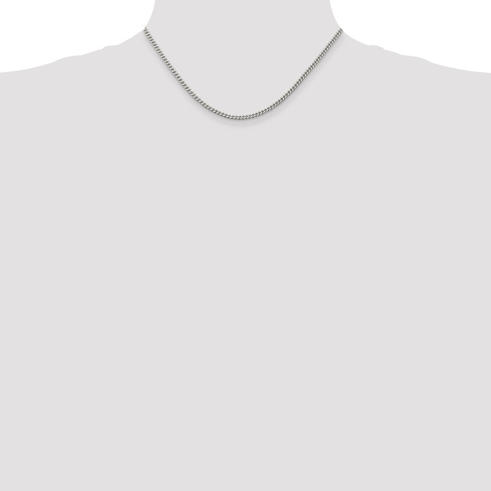 16 Inch Sterling Silver 3mm Curb Chain Necklace