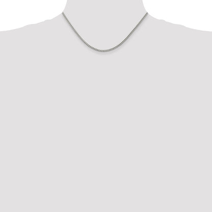 16 Inch Sterling Silver 3mm Curb Chain Necklace