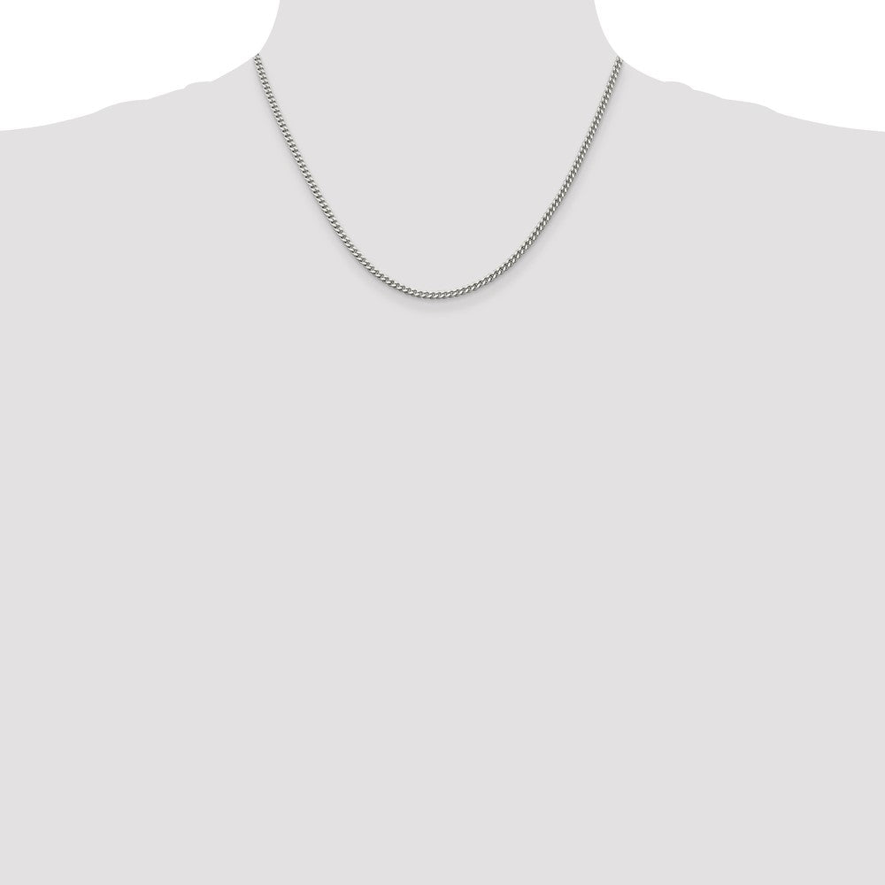 18 Inch Sterling Silver 3mm Curb Chain Necklace
