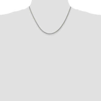 18 Inch Sterling Silver 3mm Curb Chain Necklace