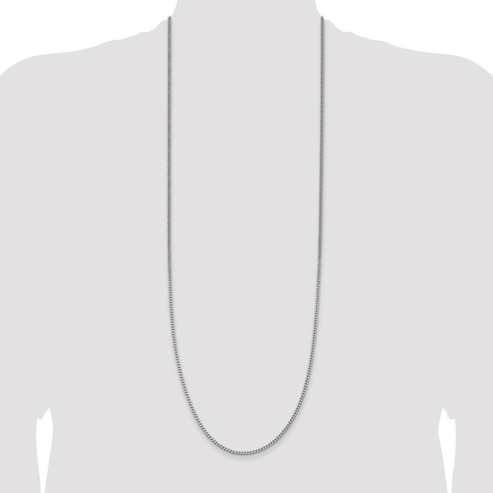 36 Inch Sterling Silver 3mm Curb Chain Necklace