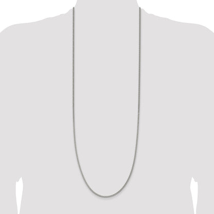 36 Inch Sterling Silver 3mm Curb Chain Necklace