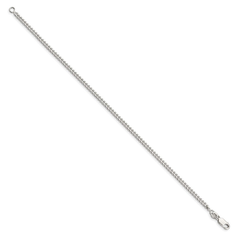8 Inch Sterling Silver 3mm Curb Chain Bracelet