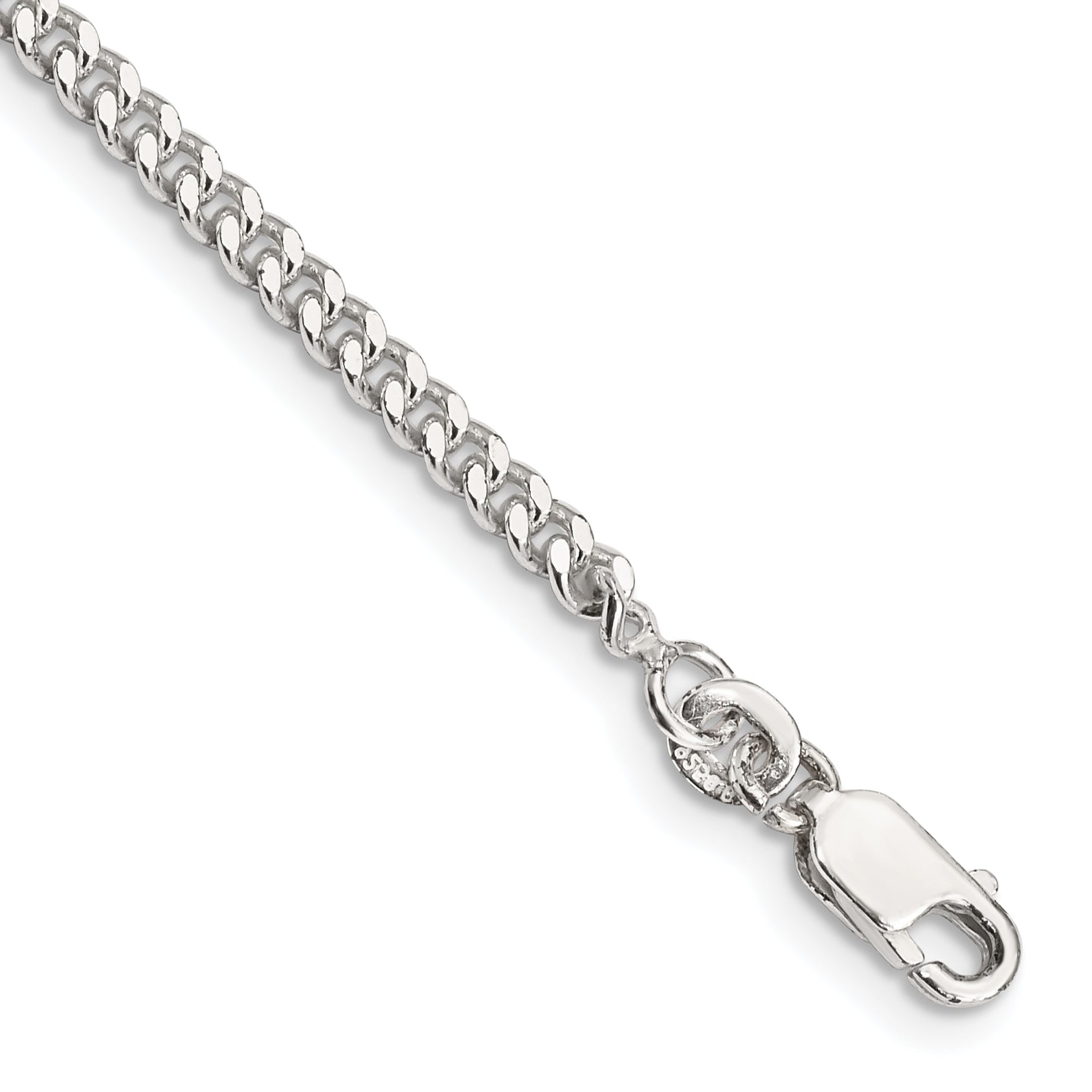 7 Inch Sterling Silver 3mm Curb Chain