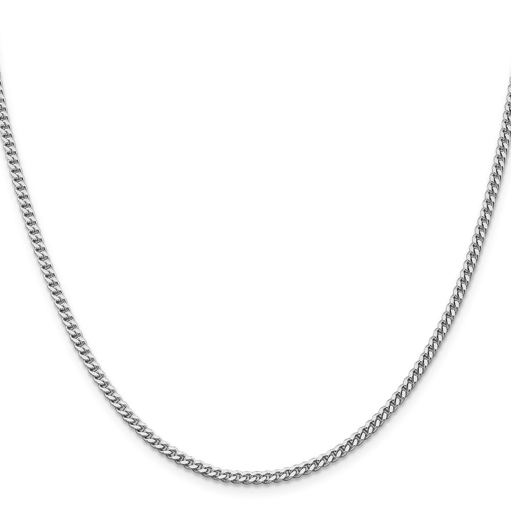 Sterling Silver Rhodium-Plated 3mm Curb Chain