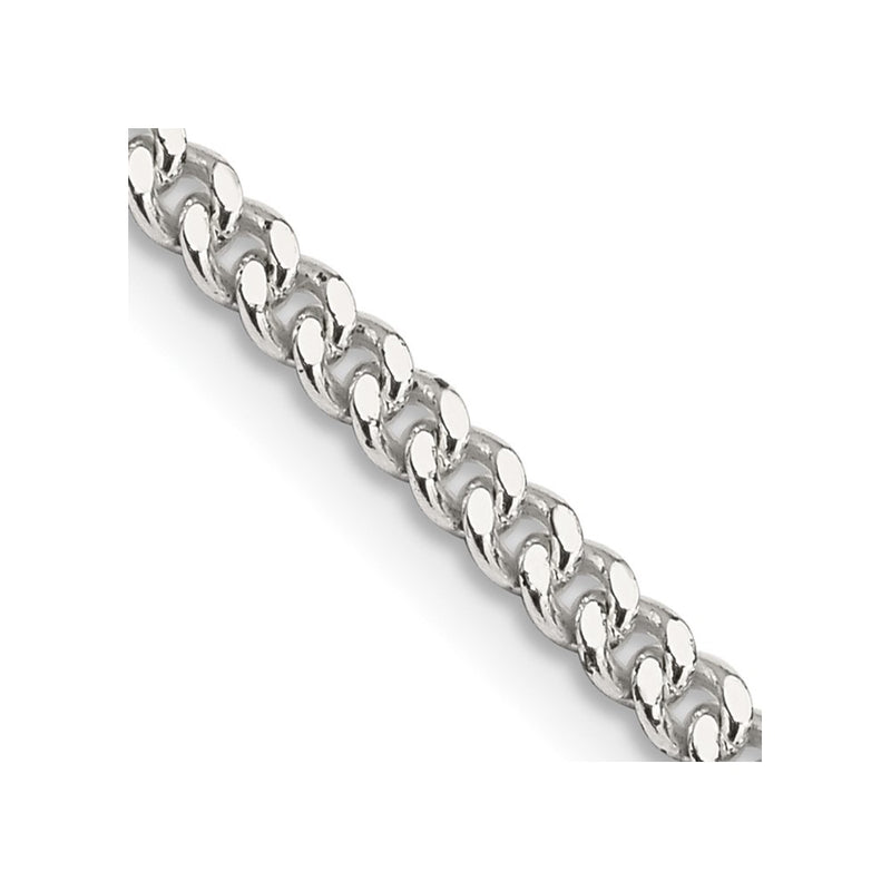 22 Inch Sterling Silver 3mm Curb Chain Necklace