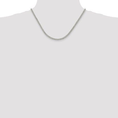 18 Inch Sterling Silver 3.5mm Curb Chain Necklace