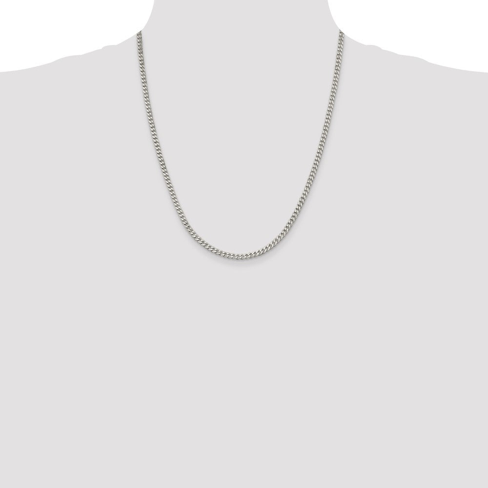 22 Inch Sterling Silver 3.5mm Curb Chain Necklace