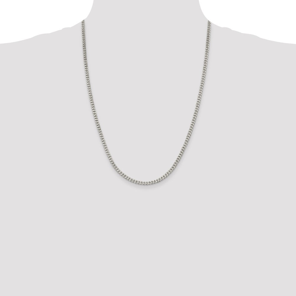 24 Inch Sterling Silver 3.5mm Curb Chain Necklace