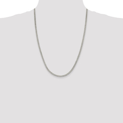 24 Inch Sterling Silver 3.5mm Curb Chain Necklace