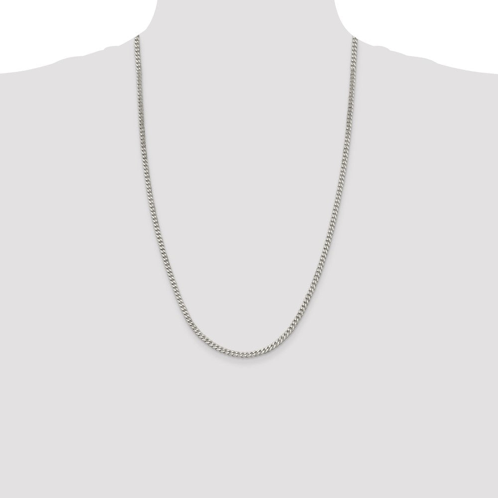 26 Inch Sterling Silver 3.5mm Curb Chain Necklace