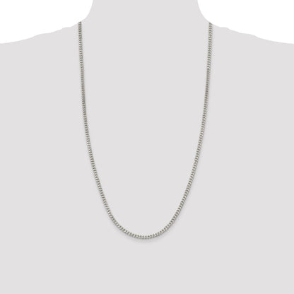 28 Inch Sterling Silver 3.5mm Curb Chain