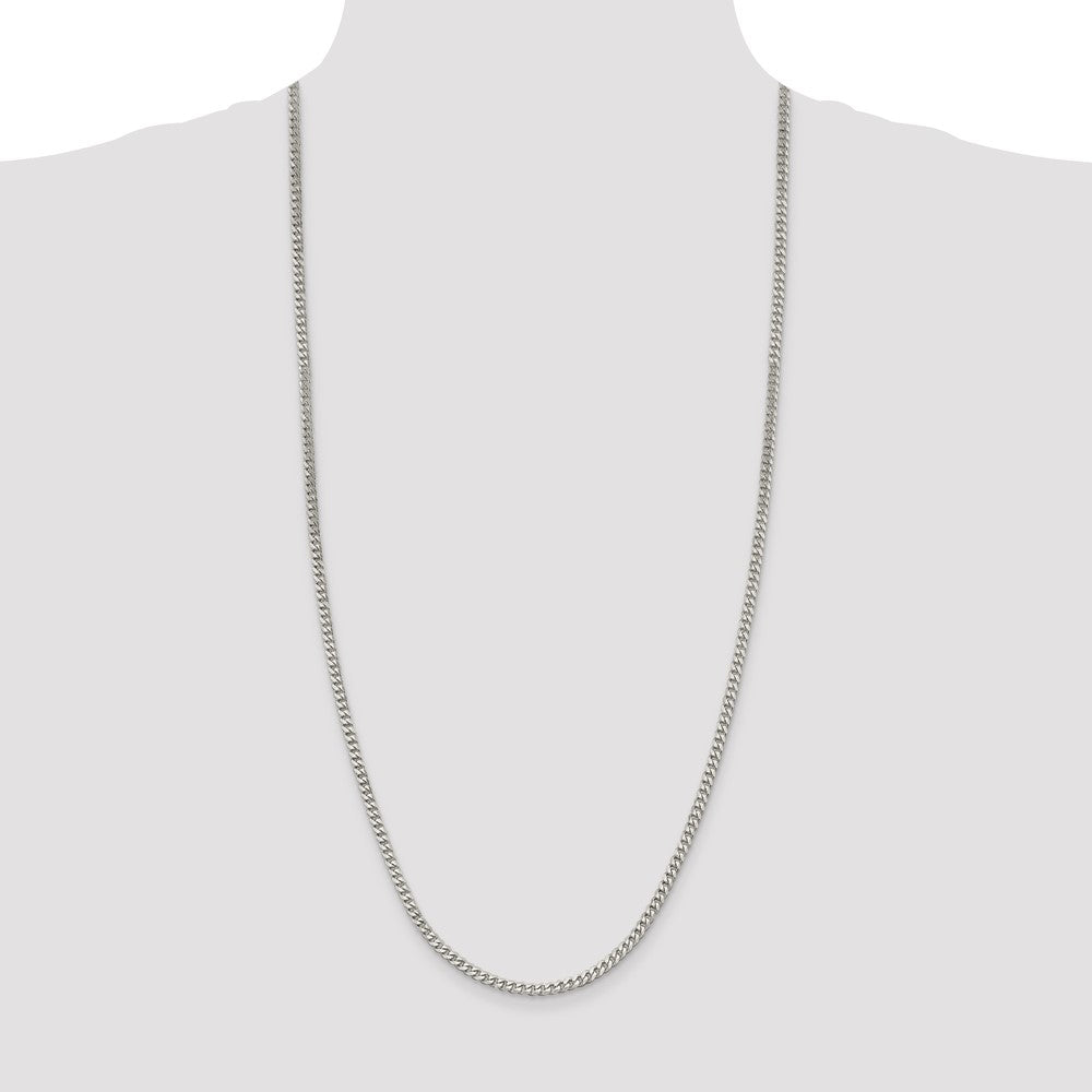 30 Inch Sterling Silver 3.5mm Curb Chain Necklace