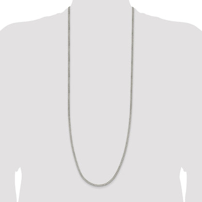 36 Inch Sterling Silver 3.5mm Curb Chain Necklace