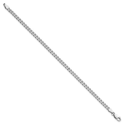 7 Inch Sterling Silver Rhodium-Plated 3.5mm Curb Chain
