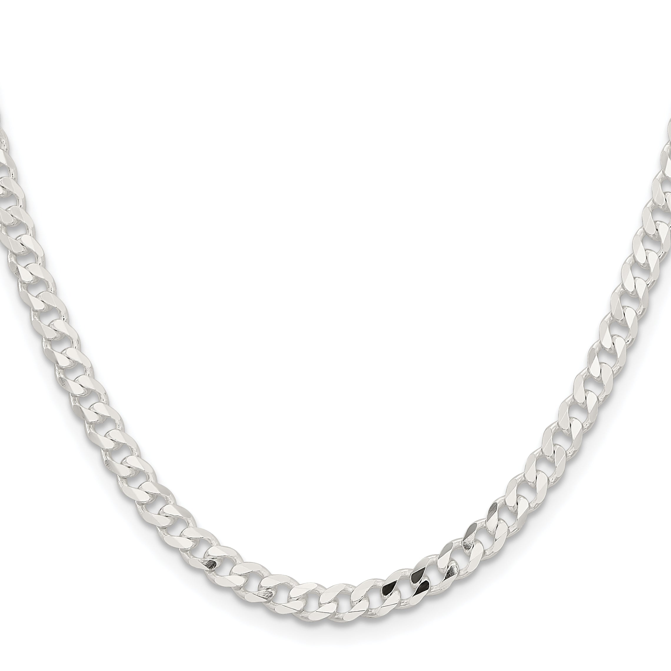 36 Inch Sterling Silver 4.5mm Curb Chain Necklace
