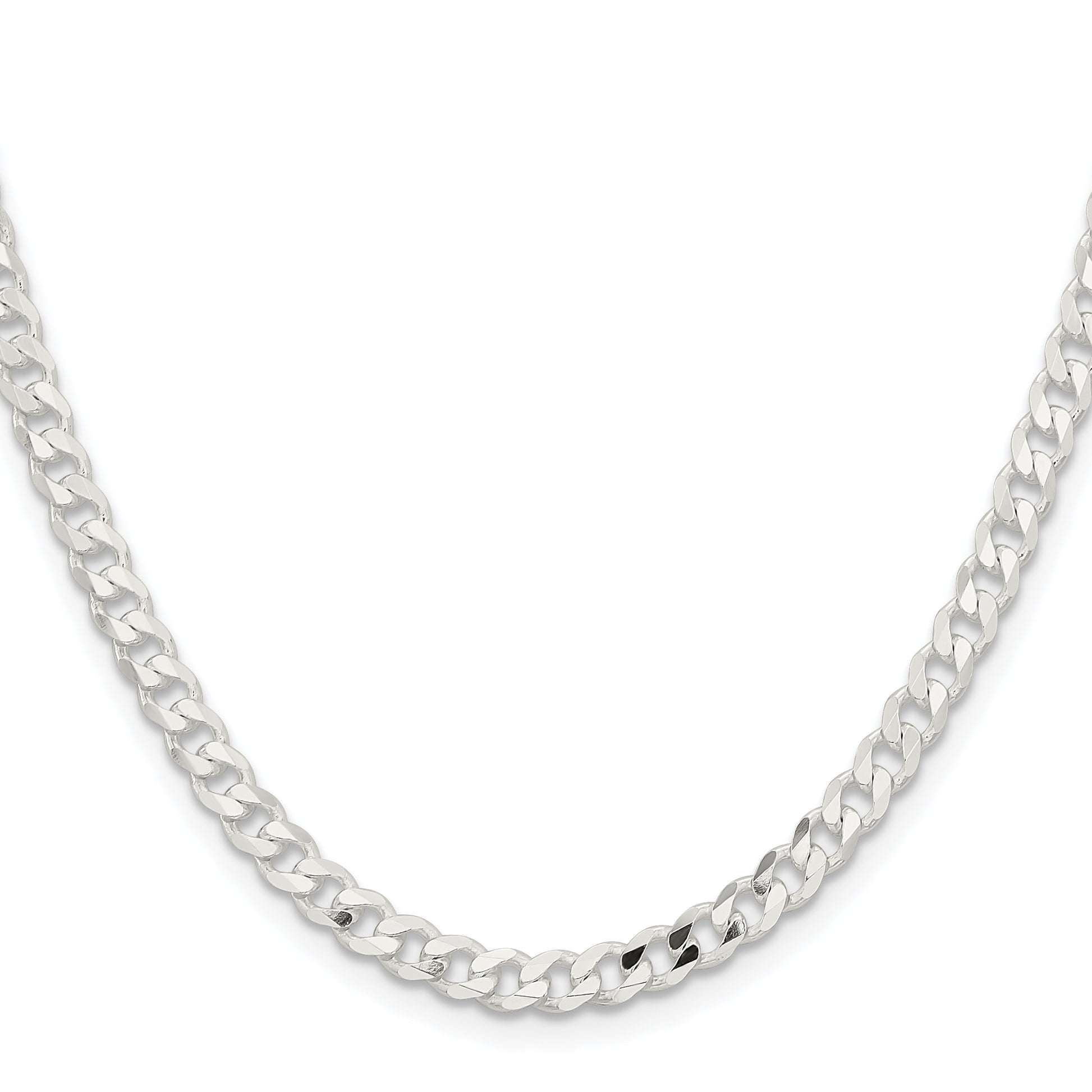 36 Inch Sterling Silver 4.5mm Curb Chain Necklace