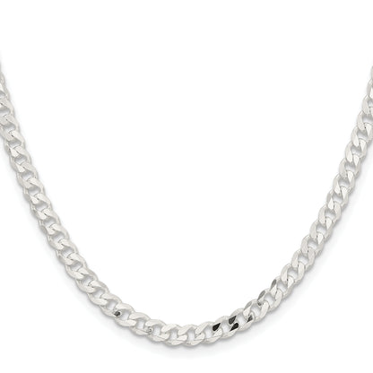 36 Inch Sterling Silver 4.5mm Curb Chain Necklace