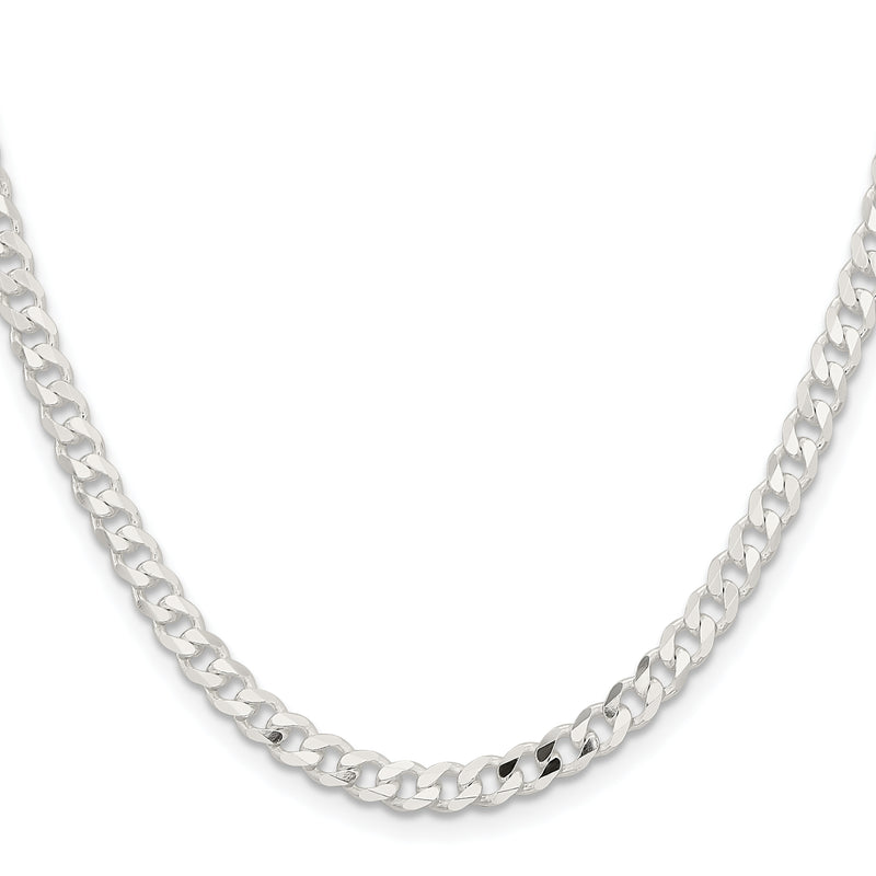 36 Inch Sterling Silver 4.5mm Curb Chain Necklace