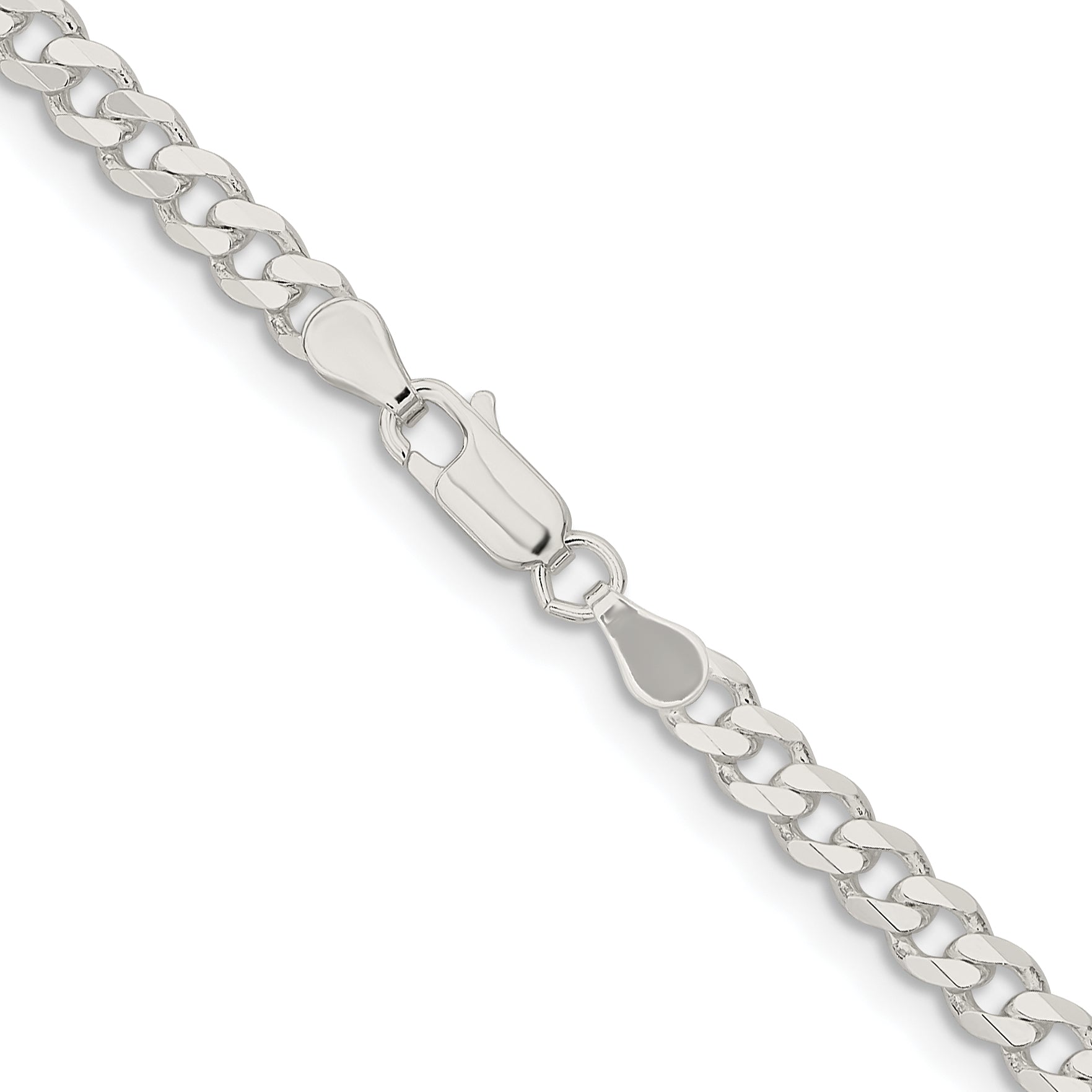 36 Inch Sterling Silver 4.5mm Curb Chain Necklace
