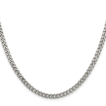 24 Inch Sterling Silver Rhodium-Plated 4.5mm Curb Chain Necklace