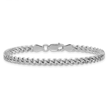 8 Inch Sterling Silver Rhodium-Plated 4.5mm Curb Chain Bracelet
