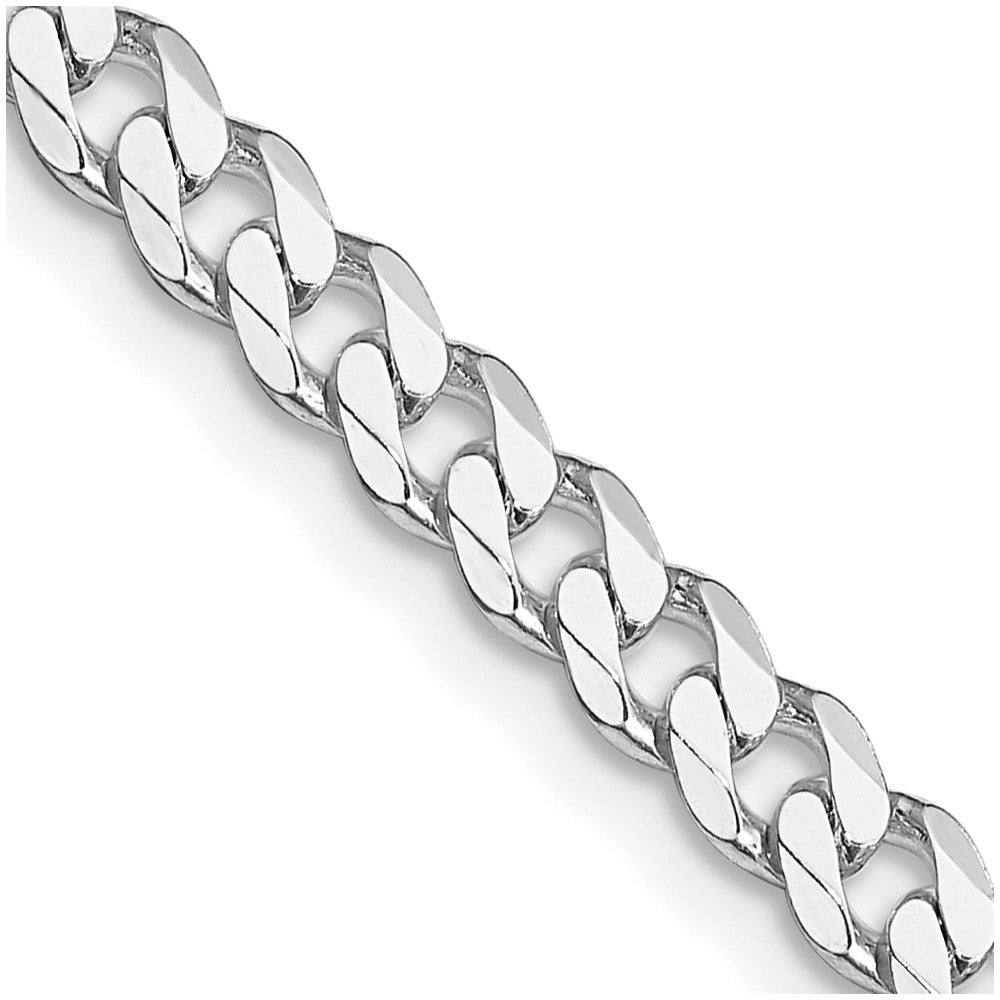 30 Inch Sterling Silver Rhodium-Plated 4.5mm Curb Chain Necklace