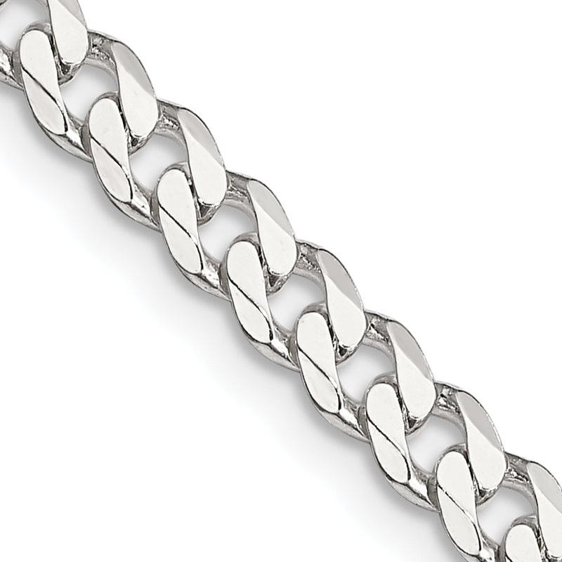 36 Inch Sterling Silver 4.5mm Curb Chain Necklace