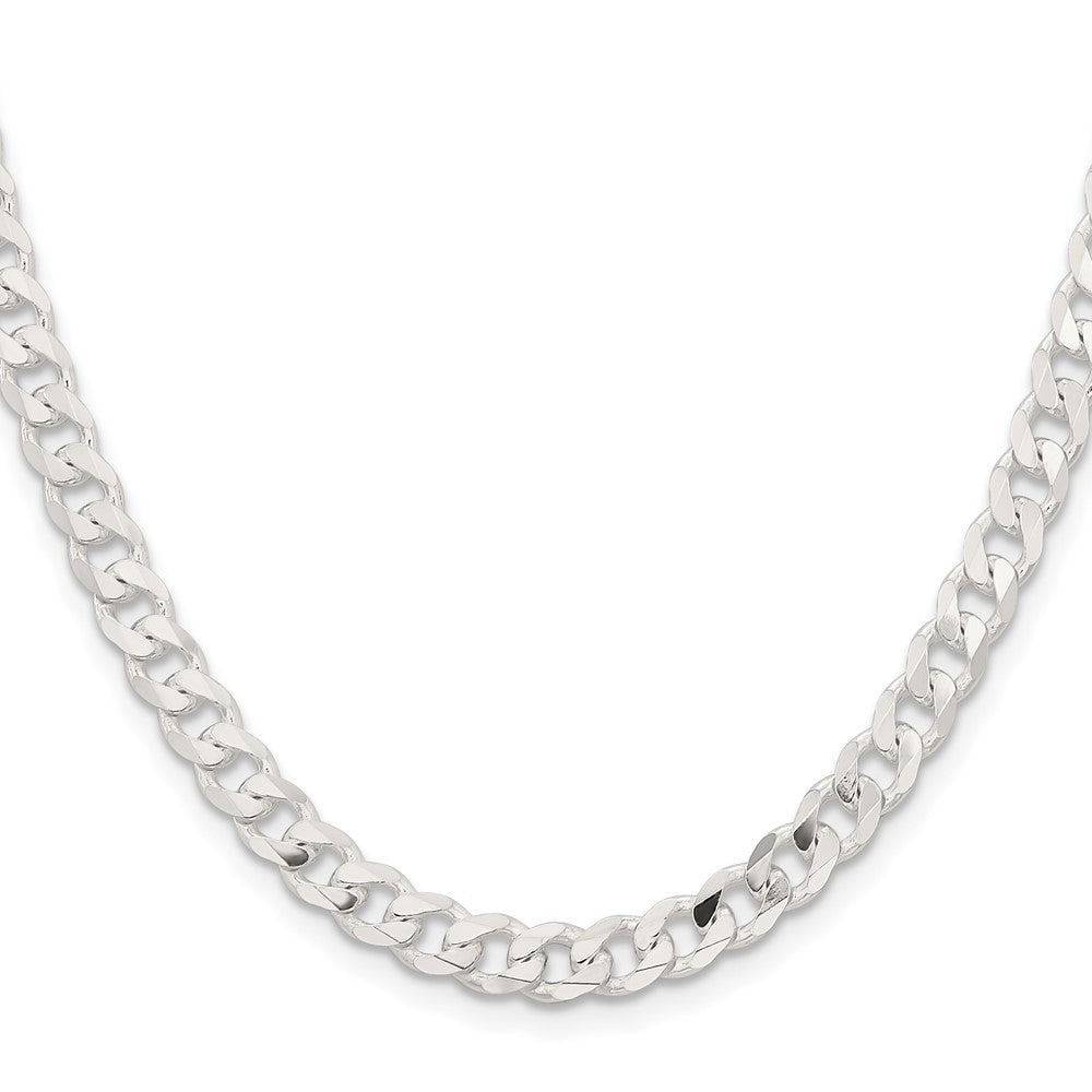 36 Inch Sterling Silver 5.7mm Curb Chain Necklace