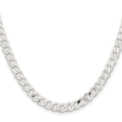 36 Inch Sterling Silver 5.7mm Curb Chain Necklace