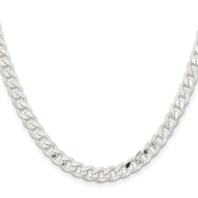 36 Inch Sterling Silver 5.7mm Curb Chain Necklace
